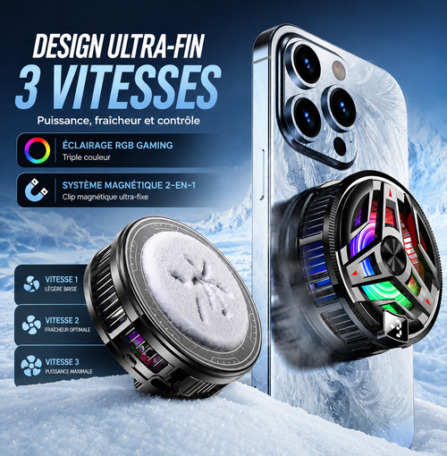 Magnetic Gaming Phone Cooler with Digital Display